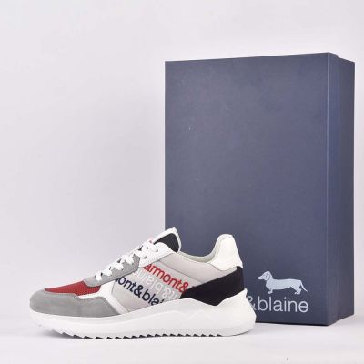 HARMONT AND BLAINE SCARPA UOMO CAMOSCIO TEX FABRIC GRIGIO 