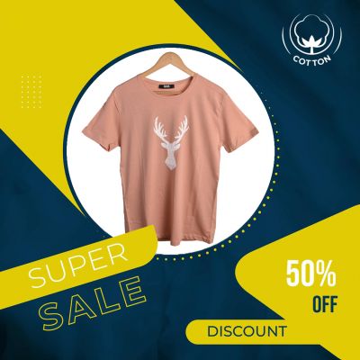 T-shirt SAUMON MOTIF CERF
