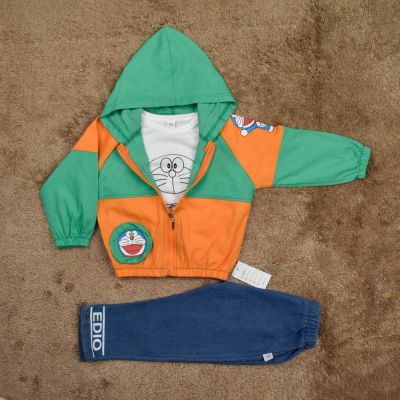 ENSEMBLE Doraemon 3 pieces vert-orange