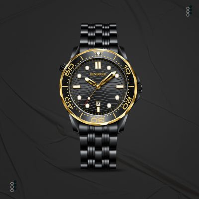 Montre Homme BINBOND BLACK GOLD