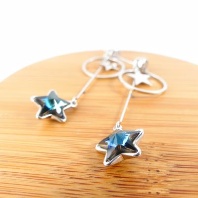 Boucles d'oreilles pendantes Etoile Blue
