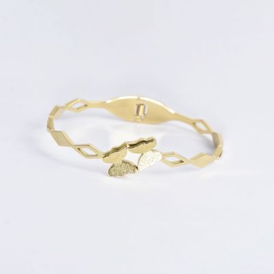 BRACELET 2 PAPILLIONS DORÉ 