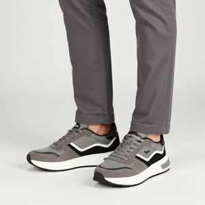 Harmont and Blaine Suede and Technical Fabric Sneakers