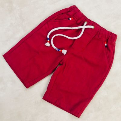 short la toile grenat 