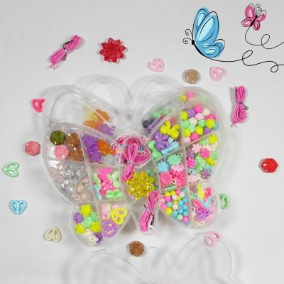 ENSEMBLE DE PERLES DÉCORATIVES PAPILLON (ROSE)