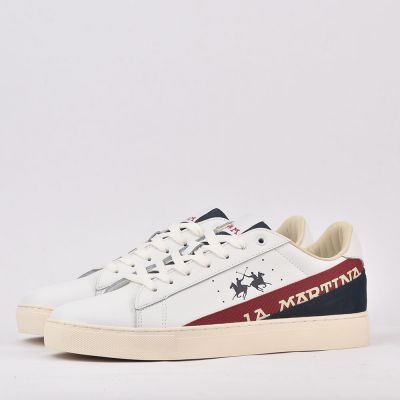 LA MARTINA SCARPA UOMO CALF - TAPE BIANCO - ROSSO  