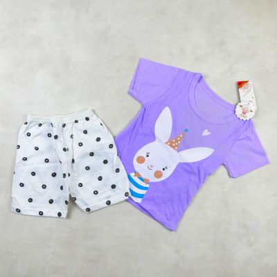 ENSEMBLE VIOLET MOTIF LAPIN 