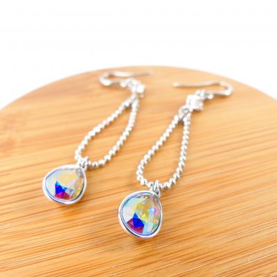 boucle d'oreille goutte reflet