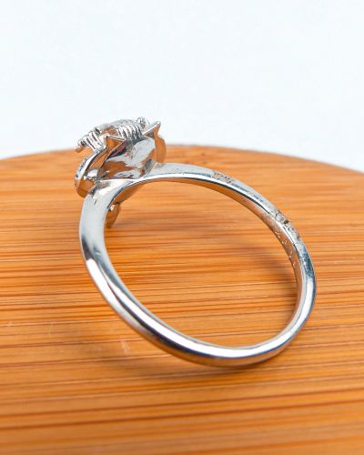 bague pierre hibou blanc