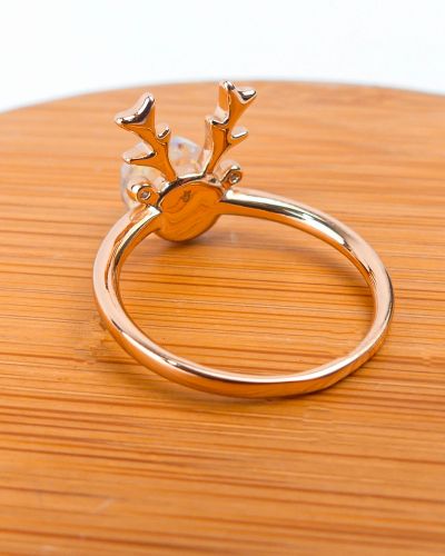 bague gazelle boule blanc reflé