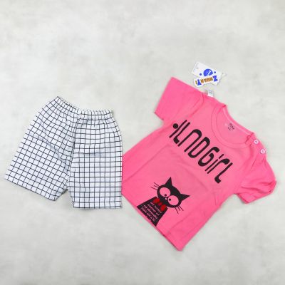 ENSEMBLE ROSE MOTIFE -ILND GIRL -CHAT NOIR