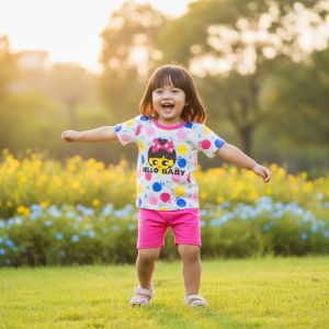 ENSMBLE MOTIF HELLO BABY multicolore