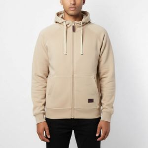 Sweat à capuche zippé homme BEIGE