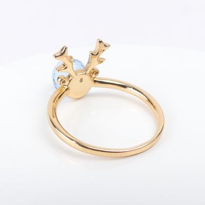 bague gazelle boule bleue