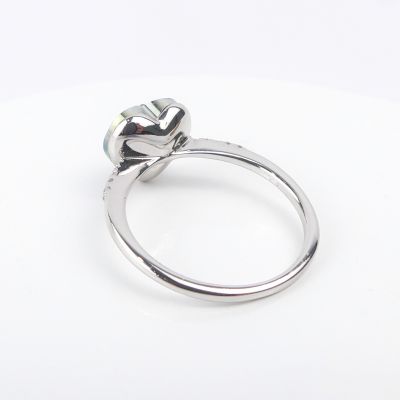 bague coeur verte reflé