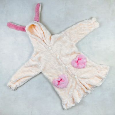 robe de chambre fourrure rose -lapin-
