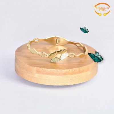BRACELET 2 PAPILLIONS DORÉ 