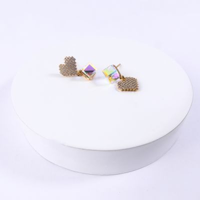 Boucles d'oreilles carré multi couleur