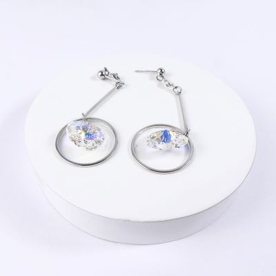 Boucles d'oreilles pendantes cœur jaune