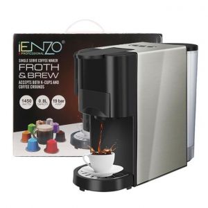 ENZO PROFESSIONAL SINGLE SERVE COFFEE MAKER FROTH AND BREW