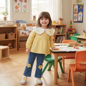 ENSEMBLE fleur 2 pieces  jaune