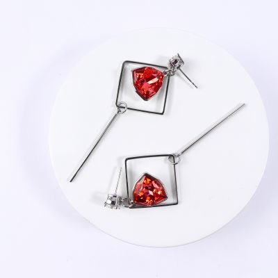 boucle d'oreille pendantes triangle -orange