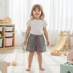 SHORT GRIS AVEC LE ROSE POUR FILLE MOFF GREAN