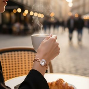 Gourmette ronde blanche 