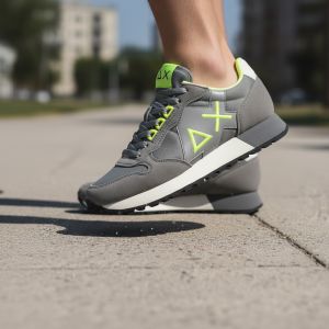 BASKET SUN68 JAKI FLUO 34 GRIGIO MEDIO