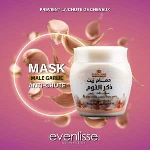 EVENLISSE Pack x3 Shampoing   Masque   Huile Anti Chute À L’Huile D’Ail Mâle - Tous Types De Cheveux