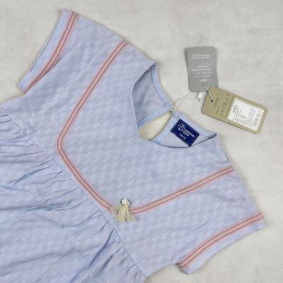 ROBE FILLETTE  BLEU AVEC LE ROSE