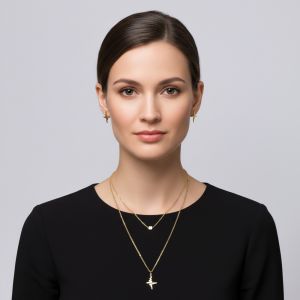 Parure motif fréquence cardiaque (plaqué or)