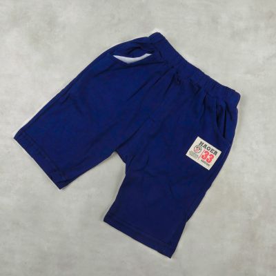 ENSEMBLE CHEMISIER SAUMON AVEC SHORT BLEU MOTIFE -W-