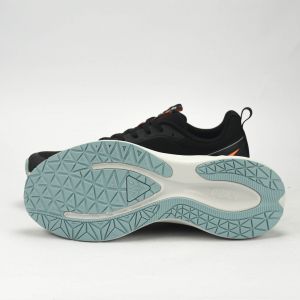 PEAK CUSHION RUNNING SHOES-BLACK/LT.GREY