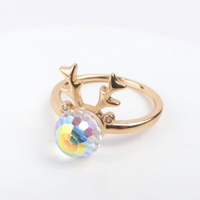 bague gazelle boule blanc reflé