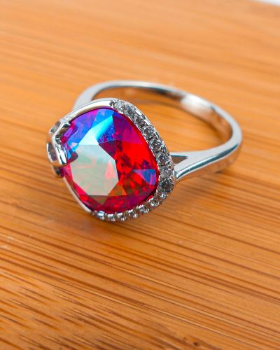 bague carré multi couleur 