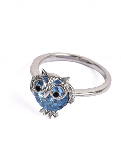 bague pierre hibou  bleu
