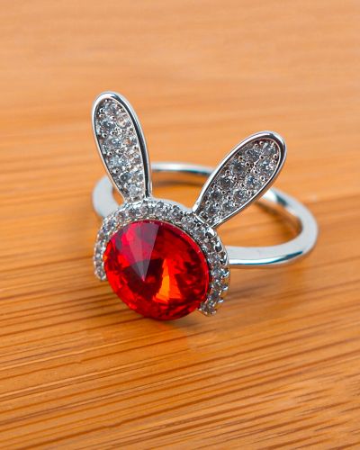 BAGUE LAPIN ROUGE 