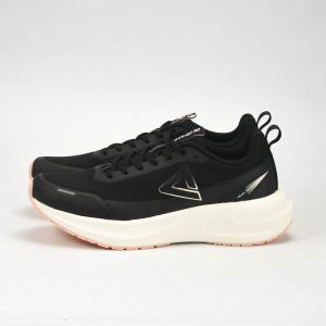 PEAK CUSHION RUNNING SHOES-BLACK/WHITE