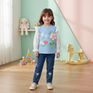 ENSEMBLE cartoon 2 pieces bleu