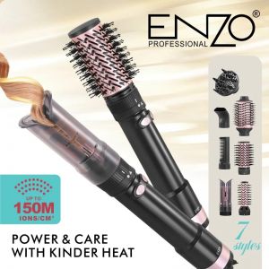 ENZO Professional Styler Multifonction 7 en 1 à Technologie Ionique (150M Ions/cm³)