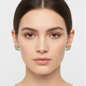 boucle d'oreille aile vert clair