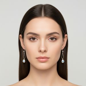 boucle d'oreille goutte reflet