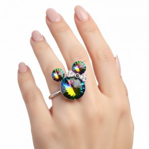 bague mickey mousse verte reflé 