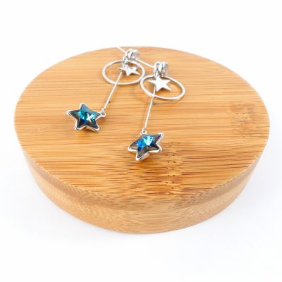 Boucles d'oreilles pendantes Etoile Blue