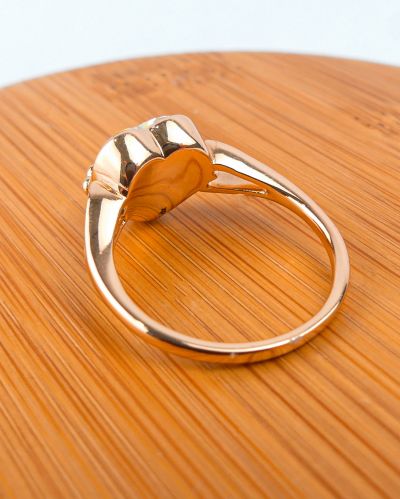 bague motif coeur jaune 