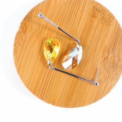 boucle d'oreille pendantes goutte jaune 