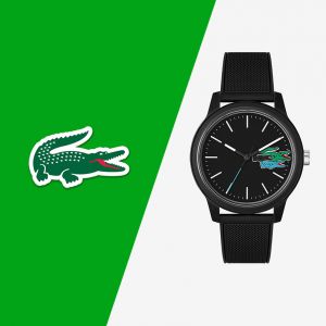 Montre Lacoste.12.12 Holiday à 3 aiguilles - Modèle noir avec bracelet en silicone
