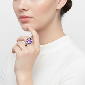  Bague pierre hibou Blue reflé