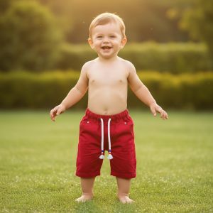 short la toile grenat 